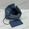 24p mini-sacs d'épalgotques Blue Deim matelots de créateur moyen avec sacs à main de chaîne argentée Lucky Charm