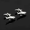 Cuff Links Fashion brand Shark Cufflinks For Men Fashion brass Shirt Cufflink Luxury Brand Wedding Groom Gift Y240411