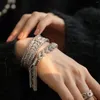 Bangle Xiyanike 2024 Summer Feather Zircon For Women Girl Vintage Fashion Jewelry Party Lady Gift Pulseras Mujer