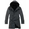 Hiver Men's Fleece Cabinage épais en laine épais 2023 Nouveau trench de laine longs hommes Pockée décontractée Pocket hiver avec capuche amovible