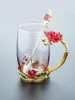 Wine Glasses Wedding Gift Enamel Glass 320ML 350ml Water Cup Flower Tea Cups Household Set Coffee Mug Beer