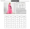 Robes décontractées de base élégante robe de fête maxi pour la femme plus taille femme vêtements rose manches évasées au large de l'épaule bal swing robe courbe l49