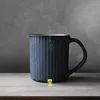 Mugs Brand Handmade American Brief Style Pottery Coffee Mug With Handgrip Tray Retro Classic Ceramic Milk Tea Cups And