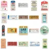 40pcs Classic Mini Boarding Pass Stickers pour les bagages ordinateur portable Guitare Skateboard étanche Graffiti