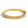 Bangle Luxury Brand Designer Rhinestone Cross Chain Bracelets Bangles For Women Greece Leaf Chaplet Stainless Steel Bracelet Jewelry 24411