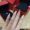 Designer Charm Carter High Edition 18K Rose Gold Classic Ring Au750 Men and Womens Wedding V Love Signature