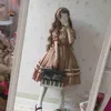 Basic Casual Dresses Cute womens Lolita OP dress with floating lace decoration Japanese Harajuku long sled doll dress fairy Vesidos casual Lolita C240411