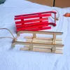 Dollhouse Miniature Sleigh Sled Christmas Scene Decor Play House Toy Diy Coloring Sled Kids Toys Gift