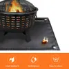 Tomshoo Under Grill Mat Fire Pit Perc Patio Ember Mat Fireproof Mat Grill pour foyer pour poêle à bois en bois extérieur