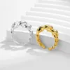 Clusterringe Modian glatt verdrehter trendiger Ring 925 Sterling Silber Verstellbarer einfacher Finger für Frauen weiblicher Schmuck Geburtstagsgeschenk