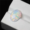 Decorative Figurines Lab Created Opal Gemstone Oval Egg Shape 7x9mm Dark Blue Fire Color Flatback Cabochon Beads Stone For Ring Jewelry