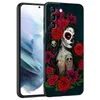 Catrina Beautiful Rose Girl Skull Black Phone Case para Samsung Galaxy S24 S21 S22 S23 Ultra S20 Fe S10 Plus S10E S9 + Silicone S