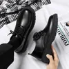 Casual Shoes Men's Fashion Leather Anti-slip Black Breathable Business Lace-up 39-44#
