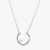 100% 925 Sterling Silver Offset Freshwater Cultured Pearl Circle Necklace Fit European Pendants and Charms Fine Women Wedding Jewe282D