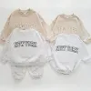 One-Pieces 2024 Baby Raiper INS 012M NOUVEAU-BAND BABY GARD GIRL RAIPER MIGNE NEW YORK Lettre à manches longues