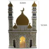 2024 Ramadan adventkalender Diy houten kasteel ornament voor Eid Mubarak Home Decorations Ramadan Kareem Muslim Islam Party Gifts 240403