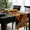 Africane Black Women Linen Kitchen Rectangle Table Runner Lusso geometrico Adatto per gli accessori per la cena per feste di nozze corridore