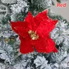 Kwiaty dekoracyjne 28 cm brokat sztuczny świąteczny aranżacja ozdoby na drzewie Wesołych dekoracji na prezenty na rok domowy