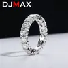 Djmax 2-5mm Tam Moissanit Elmas Yüzük Kadınlar İçin En Kalite Orijinal 925 STERLING Silver Lady's Diamond Row Yüzük Yeni 2023