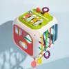 Montessori Toy Baby Activity Cube Formblock Sortering Nesting Piano Game Tidiga utbildningsleksaker för spädbarn 13 24 månaders gåva