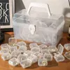 Boîtes à bijoux 1-50 pièces de mini boîte de rangement boîte en plastique carré transparent utilisé pour les boucles d'oreilles emballages de bijoux organisateurs de stockage d'épicerie portable