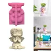 Angel Girls Flower Pot Silicone Moule en béton Ciment Fleule Moule d'aromathérapie Plâtre Moule de bougie Couche Époxy Résine Moule Décor