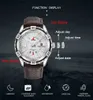 腕時計Naviforce Mens Luxury Brand Military Sports Luminous Day and Date Display Leather Waterproof Mens Quartz Watch