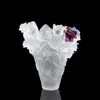 Vases Fengming Liuli Vase Rose Crystal Used For Home Decoration Wedding Tall Glass