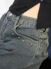 Jeans feminino estrela meatal rebite alta cintura vintage mulher coreana casual casual all-match lide perna calça harajuku street gótico calça gótica