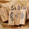 Timbro di fiore di fiore di fiore vintage francobolli in legno artigianale per la carterratura di scarto di scarto di scarto-pavone inchiostro