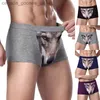 Underpants Boxer Herren Unterwäsche Modal Herren Wolf Unterwäsche Cartoon Tier lustiger Boxer Hombre u Tasche Erhöhte Unterwäsche Unterwäsche Unterwäsche Geschenk C240411