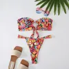 Costumi da bagno femminile sexy bikini 2024 Summer Stampa Bikini set da donna costume da bagno a due pezzi abiti da bagno a bassa vita femmina