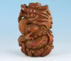 Figurine decorative Cinese Boxwood Working Dragon Statue Tea Pet Fengshui Netsuke