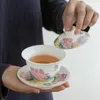 Teaware Sets Ceramic Whiteware Cover Bowl Blue Pattern Three-Force Single Large Thin Tire Tea Set Gaiwan