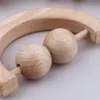 Baby Hand Bell Interactive Wooden Teether Cribe jouet hochet de dentition Jouet de dentition