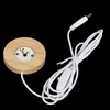 Nouvelle base de lumière en bois Remote rechargeable Contrôle LED LED LED Affichage rotatif Affichage du support de lampe de la lampe Ornement de base de la lampe d'art