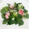 Candle Ring Artificial Flower Greenery Wreath Mini Candle Wreaths for Pillars Farmhouse Wedding Table Party Home Decoration