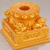 Figurine decorative da 9,5 cm squisito in resina tibetana fornitore buddista Lotus Vajra decora la base di preghiera di preghiera a mano