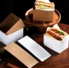Sandwich Kraft Paper Dikke Toast Pack Breakfast Packaging Box Hamburger Vet Vet Paper Trade Geschenkomschakeling