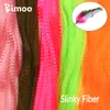 Bimoo 2Packs Crimped Kinky Fiber Long Shimmer Syntetisk hår Saltvatten Streamer Bait Fish Fly Binding Material Bucktail Jig Lures