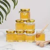 Dîne 60pcs Mini Glass Honey Bocs 1,5 oz avec plongeurs en bois cartes de charmes d'abe