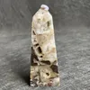 Decoratieve beeldjes 83G Natuurlijke Sphalerite Wand Point Polished Quartz Crystal Tower Healing Obelisk