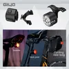 Giyo 7 couleurs cyclisage clair arrière MTB vélo de route Smart Brake Senting ip66 imperméable LED LED USB Paillain de feu arrière