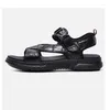 Echte sandalen leer authentieke alligator klassieke zwarte heren casual hook lus echte exotische krokodil huid mannelijke zomer flats 49064