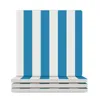 Esteras de mesa grandes rayas azules y blancas verticales |Portavasos de cerámica (cuadrado) Topes de té lindos tazas