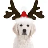 Hundkläder levererar älg renar gevir pannband Santa Hat Pet Christmas Cool Costume Söta huvudbonader Tillbehör Gorro Para Perro