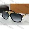 Lousis Vouton LVSE Louisvutton Óculos de sol Evidence Milionário Milionário Milionaire Sunglasses Lens Black Gold Shadoed Lens Mens Vintage Novo com Bolsa de Caixa 28p3 737