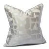 Almohada 18 Polyester Check Almohadas Cubierta para decoración del hogar Cubiertas de lanzamiento de plata gris Sofá Baja suave