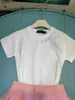 New baby tracksuits girls Dress suit kids designer clothes Size 90-150 CM Embroidered logo T-shirt and pink lace skirt 24April