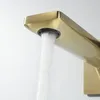 Badkamer wastafel kranen gouden kraan muur gemonteerd en koud water mixer ingebed verborgen bassin kraanborstig goud